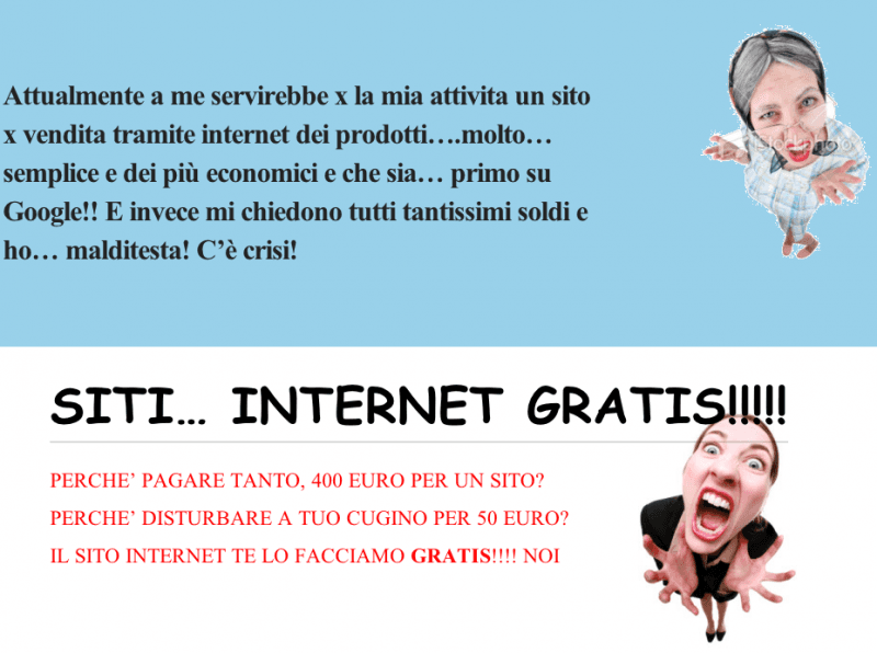 Siti internet GRATIS !!11! (e buone norme per professionisti web)